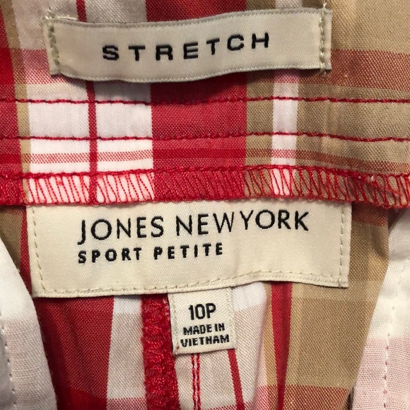 JONES NEW YORK Sport Petite Stretch Plaid Shorts - Picture 6 of 7